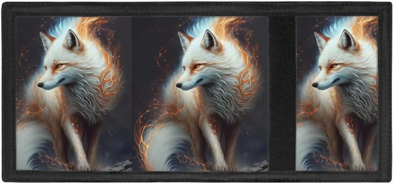 GLUDEAR Kids Boys Girls Wallet Trifold Youth Wallet Coin Pocket Card Holders Animal Wallets Money Organizer,Mystical White Fox - Image 4